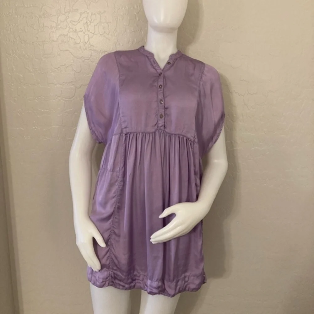 Free People Lilac Purple Babydoll Mini Dress XS